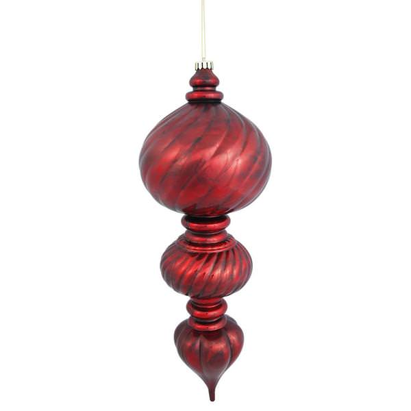 21" Antique Red Scultped Finial Ornament