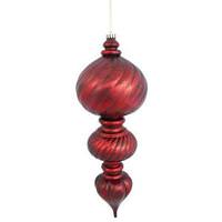 Vickerman 21" Antique Red Scultped Finial Ornament