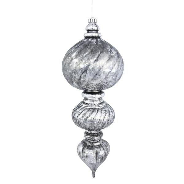 21" Antique Silver Scultped Finial Ornament