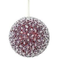 Vickerman 4" Red Acrylic Beaded Ball Ornament (4 pack)