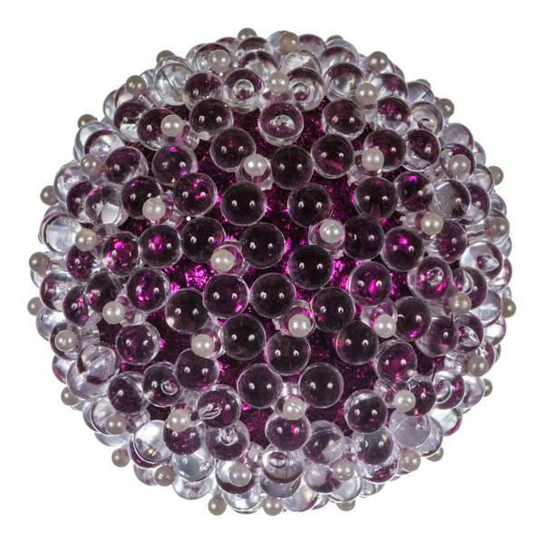 4" Purple Acrylic Beaded Ball Ornament (4 pack)