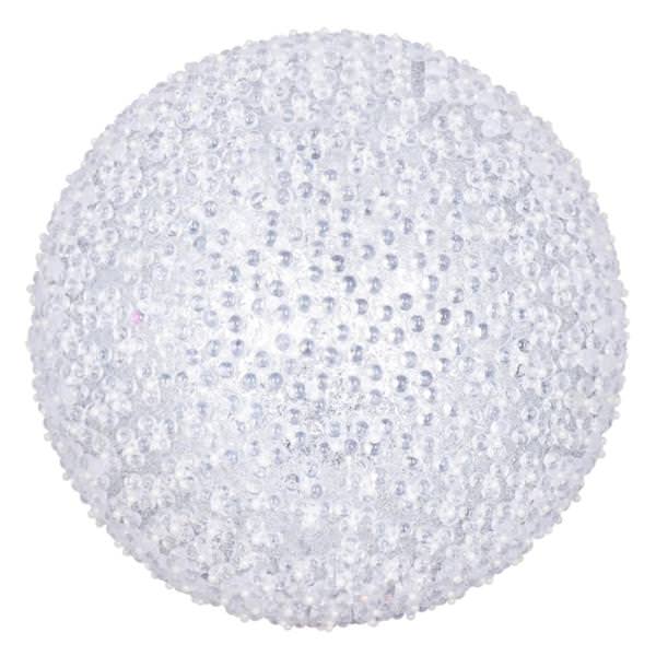 4" Silver Acrylic Beaded Ball Ornament (4 pack)