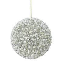Vickerman 4" Champagne Acrylic Beaded Ball Ornament (4 pack)