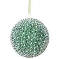 Vickerman 6" Green Acrylic Beaded Ball Ornament (2 pack)