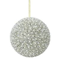 Vickerman 6" Champagne Acrylic Beaded Ball Ornament (2 pack)