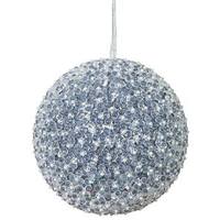 Vickerman 8" Pewter Acrylic Beaded Ball Ornament
