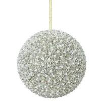 Vickerman 8" Champagne Acrylic Beaded Ball Ornament