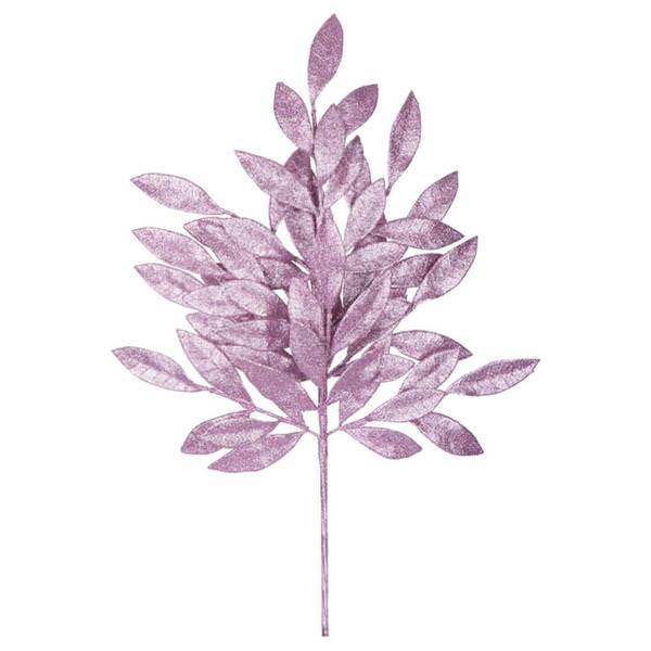 22" Mauve Glitter Bay Leaf Spray (6 pack)