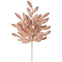 Vickerman 22" Rose Gold Glitter Bay Leaf Spray (6 pack)