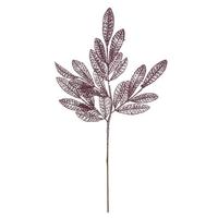 Vickerman 22" Artificial Mauve Glitter Mesh Bay Leaf Spray (12 pack)