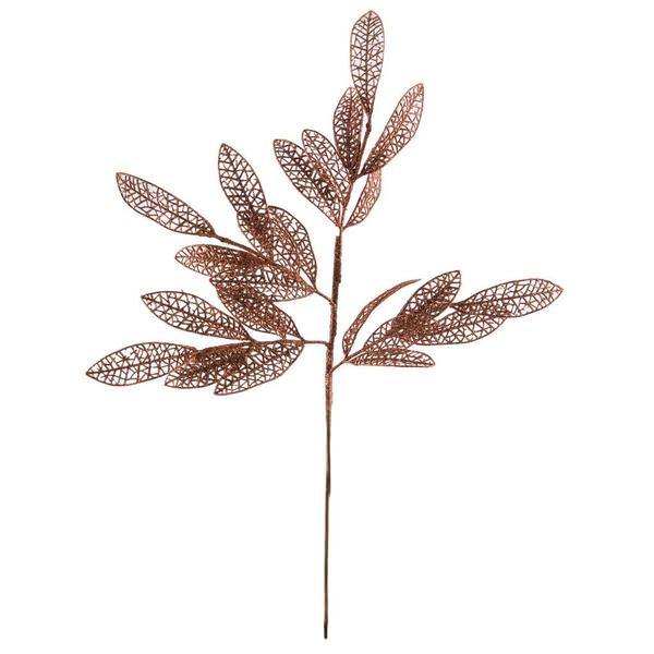 22" Rose Gold Glitter Bay Leaf Mesh Spray (12 pack)