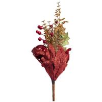Vickerman 25" Artificial Red Poinsettia Flower (3 pack)