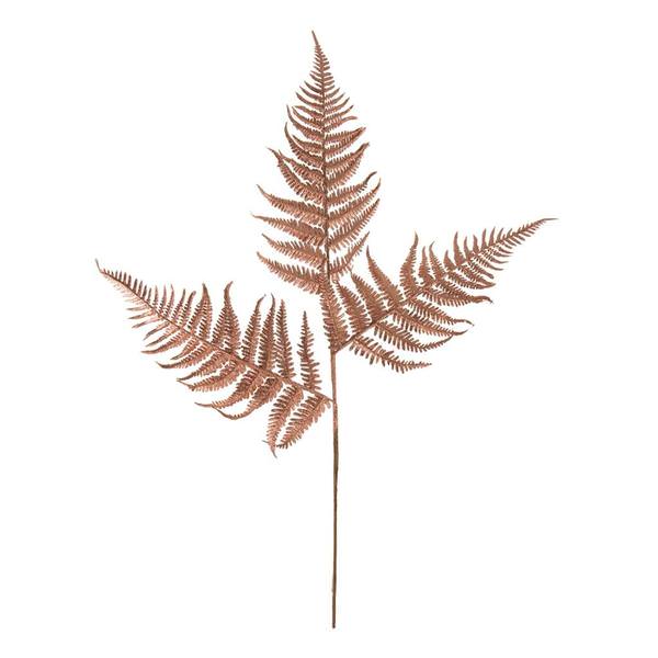 22" Rose Gold Glitter Fern Spray (6 pack)