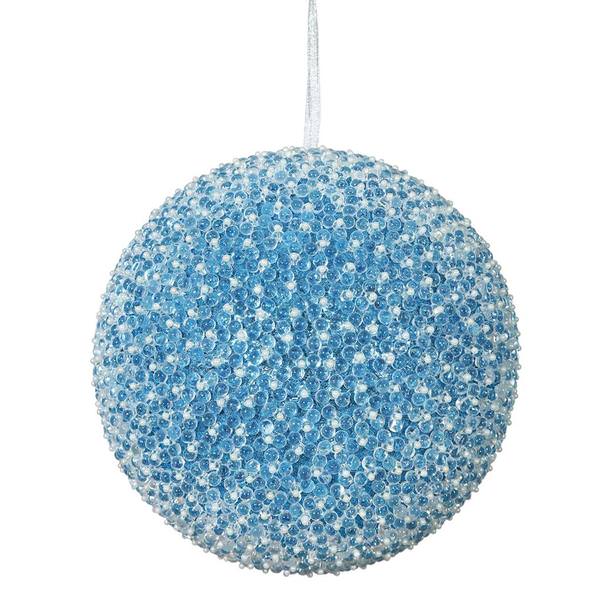 10" Turquoise Acrylic Beaded Ball Ornament