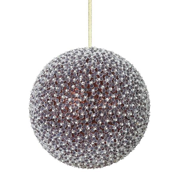 10" Chocolate Acrylic Beaded Ball Ornament