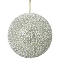Vickerman 10" Champagne Acrylic Beaded Ball Ornament