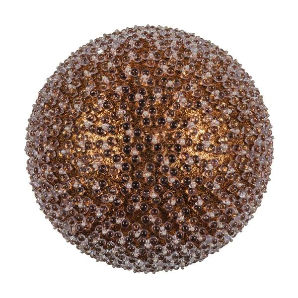 10" Rose Gold Acrylic Beaded Ball Ornament