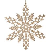 Vickerman 8" Champagne Glitter Snowflake Ornament (12 pack)