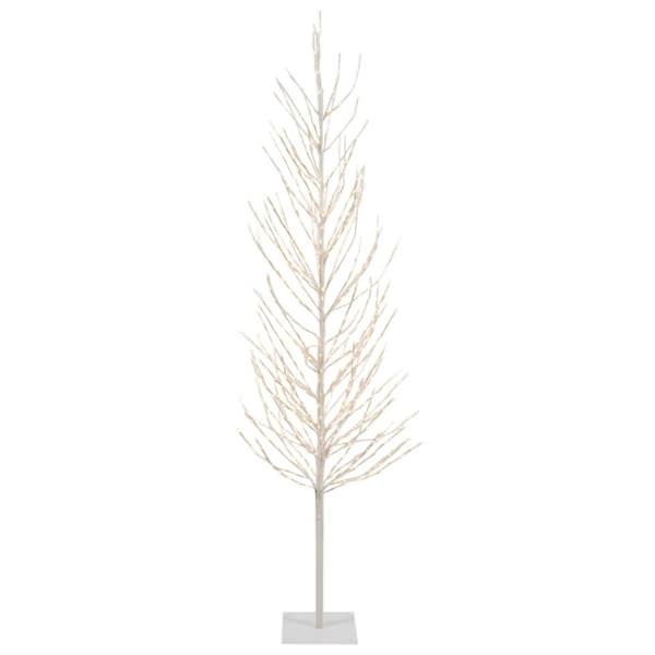 6' x 30" Artificial White Tree 560 Warm White LED Lights