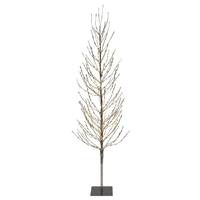 Vickerman 2' x 10" Artificial Silver Tree 120 Warm White LED Lights