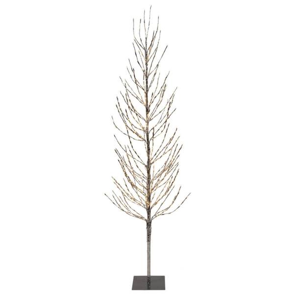 5' x 24" Artificial Silver Tree 336 Warm White LED Lights