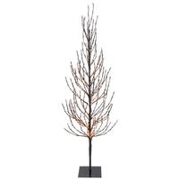 Vickerman 2' x 10" Artificial Brown Tree 120 Orange LED Lights with Adaptor