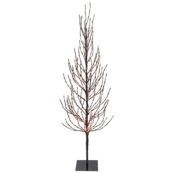 3' x 15" Artificial Brown Tree 200 Orange LED Lights with Adaptor