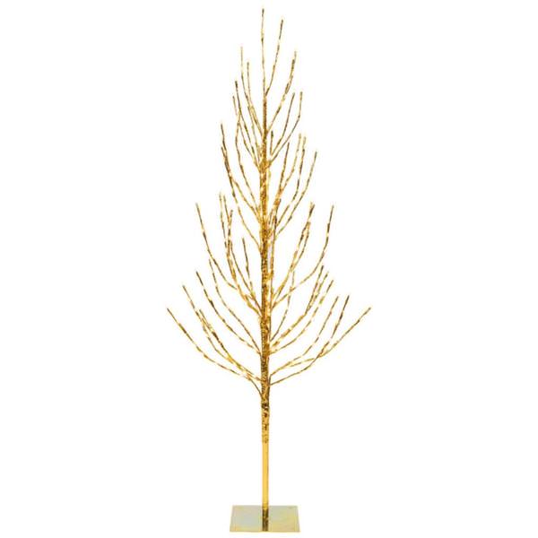 8' Artificial Gold Tree 800 Warm White LED Lights