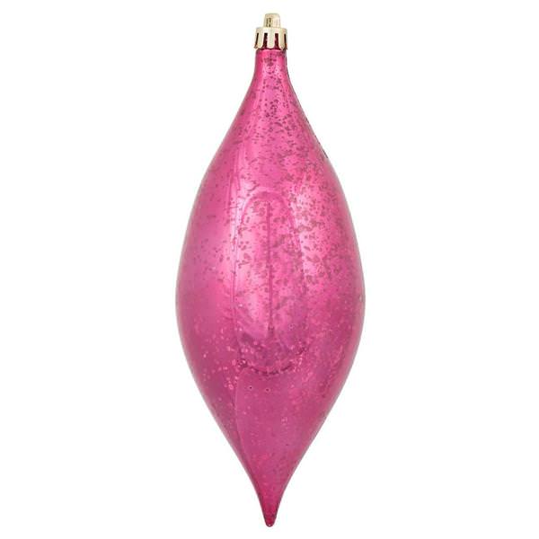 7" Wine Shiny Mercury Drop Ornament (4 pack)