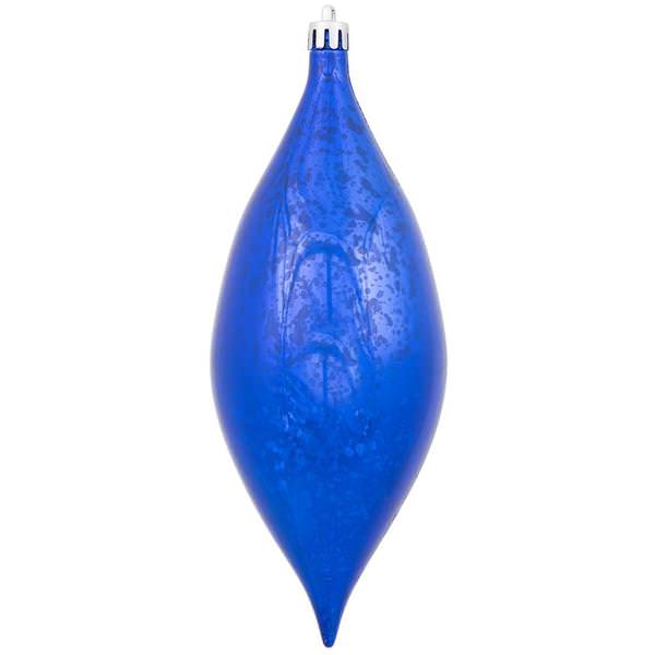 7" Cobalt Shiny Mercury Drop Ornament (4 pack)