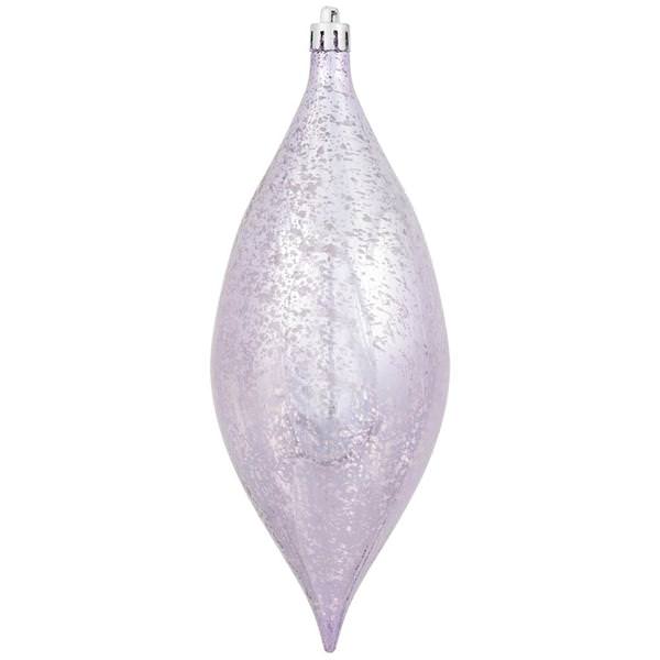 7" Lavender Shiny Mercury Finish Drop Ornament (4 pack)