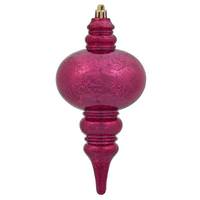 Vickerman 7" Wine Mercury Finish Finial Ornament (3 pack)