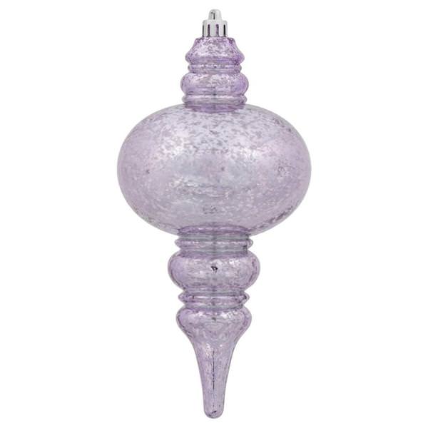 7" Lavender Shiny Mercury Finish Finial Ornament (3 pack)