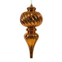 Vickerman 10" Burnished Orange Shiny Mercury Finial Ornament