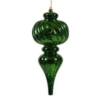 Vickerman 10" Emerald Shiny Mercury Finial Ornament (3 pack)