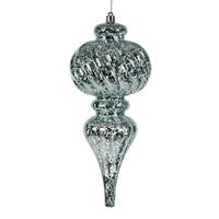 Vickerman 10" Baby Blue Shiny Mercury Finial Ornament (3 pack)