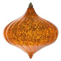 Vickerman 6" Burnished Orange Shiny Mercury Onion Ornament (4 pack)