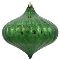 Vickerman 6" Emerald Shiny Mercury Onion Ornament (4 pack)