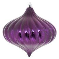 Vickerman 6" Plum Shiny Mercury Onion Ornament (4 pack)