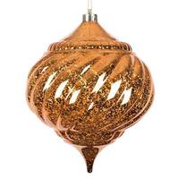 Vickerman 8" Burnished Orange Shiny Mercury Onion Ornament