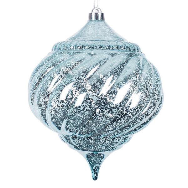 8" Baby Blue Shiny Mercury Onion Ornament