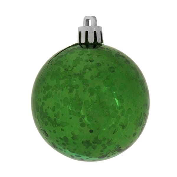 4" Emerald Shiny Mercury Ball Ornament (6 pack)
