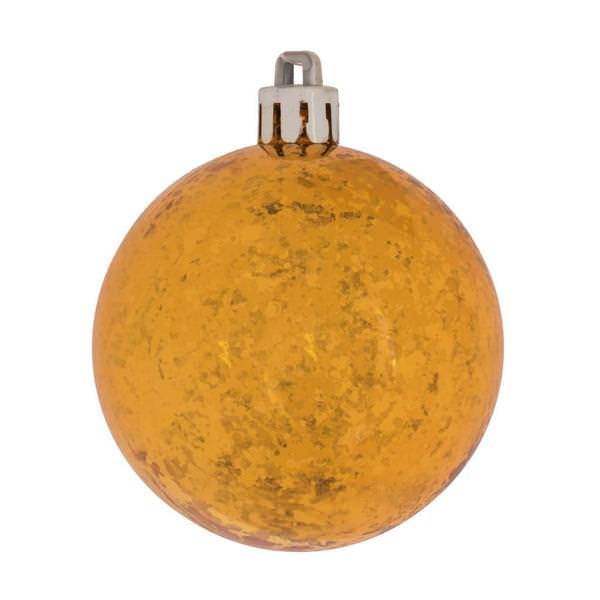 4" Antique Gold Shiny Mercury Ball Ornament (6 pack)