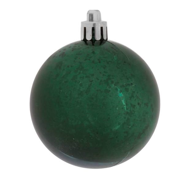 4" Midnight Green Shiny Mercury Ball Ornament (6 pack)
