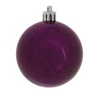 Vickerman 6" Plum Shiny Mercury Ball Ornament (4 Pack)