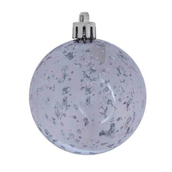 6" Pewter Shiny Mercury Ball Ornament (4 Pack)