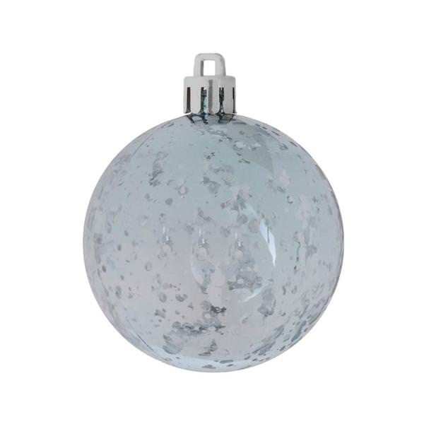 6" Baby Blue Shiny Mercury Ball Ornament (4 Pack)