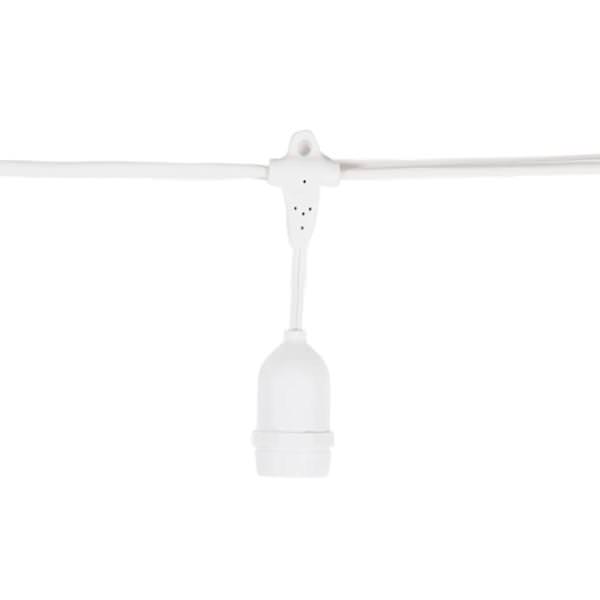 165 Light 330' White Wire Empty Medium Screw String with 24" Spacing