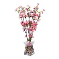 Vickerman 24" Artificial Pink Blossoms in Glass Vase with Acrylic Water