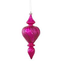 Vickerman 7" Cerise Candy Finish Finial Ornament (3 pack)